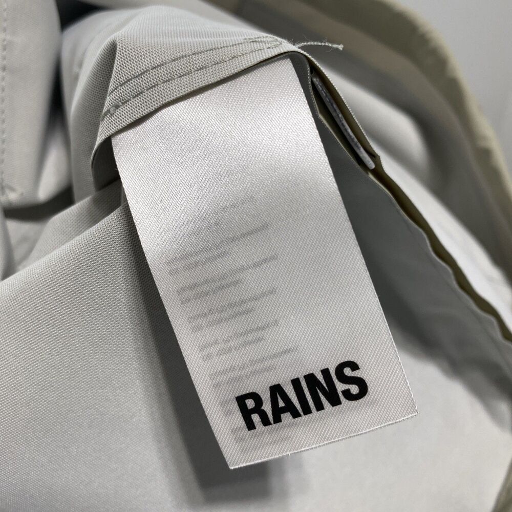 Rains Jacket Unisex Women's Men's L Cement Snap Front Short Hooded Coat NEW - Picture 15 of 16